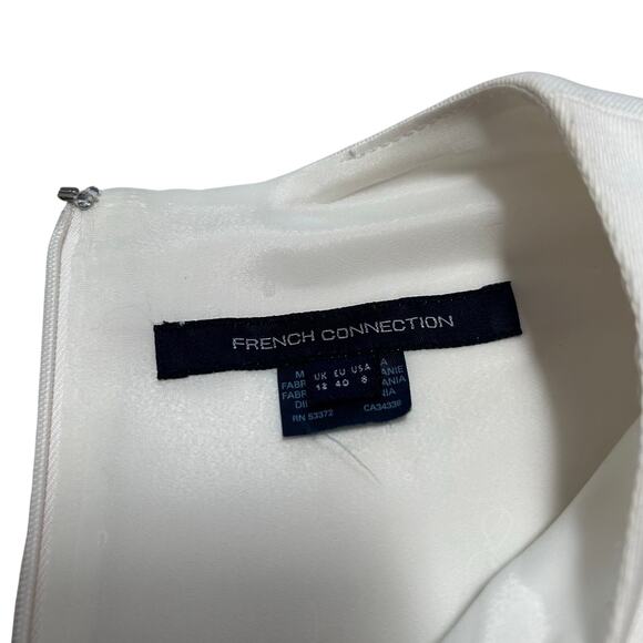 French Connection White Belted Shift Dress Size 8 - Picture 3 of 5